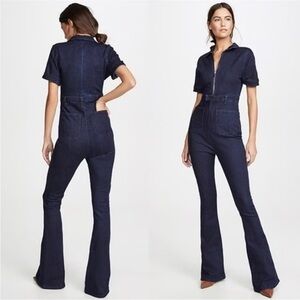 WeWoreWhat Navy Denim Jumpsuit